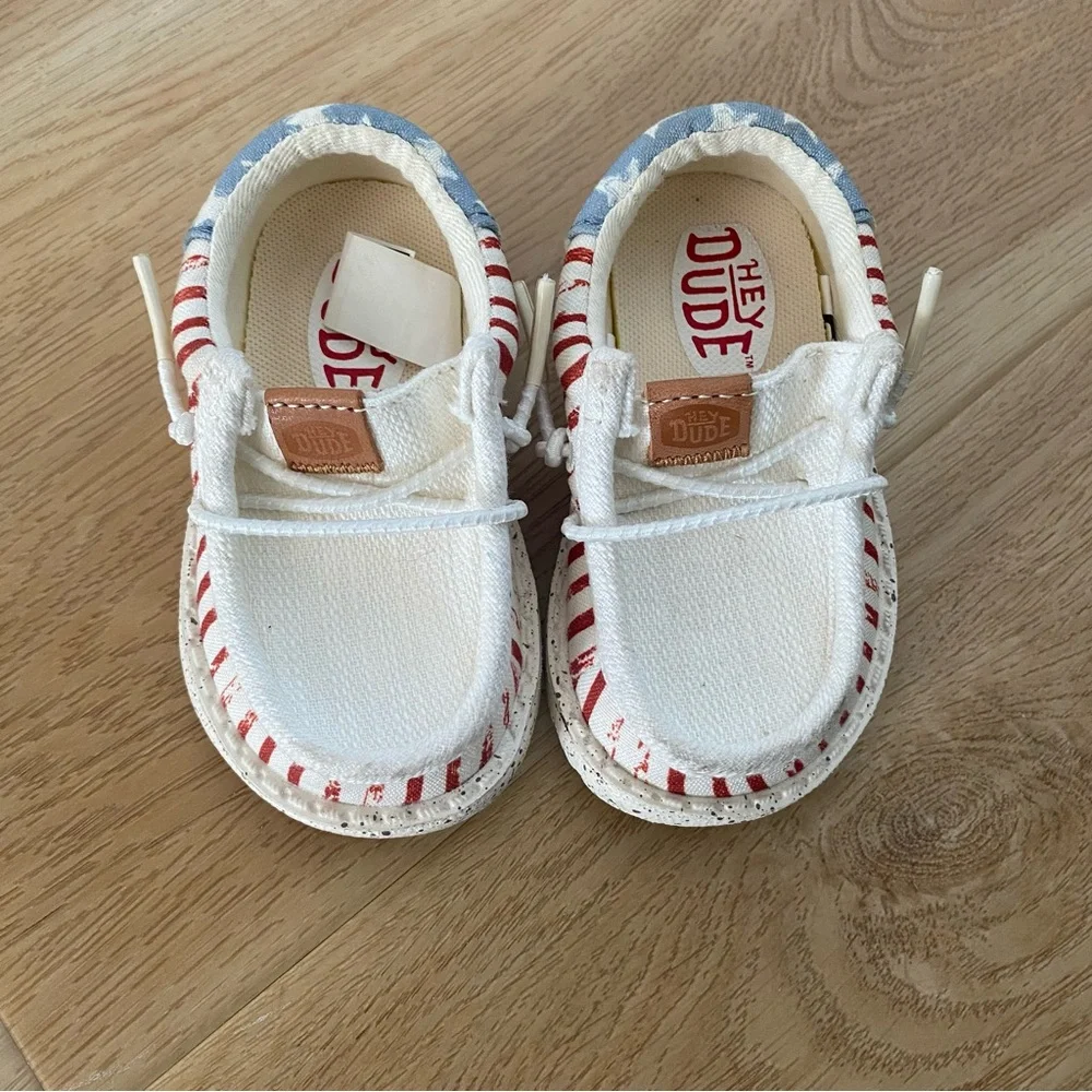 HEY DUDE Wally Funk Toddler Americana Stars Shoes